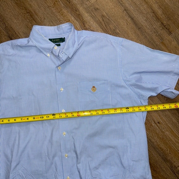 Lauren Ralph Lauren • Blue Gingham Plaid Short Sleeve Button Down - Picture 8 of 8